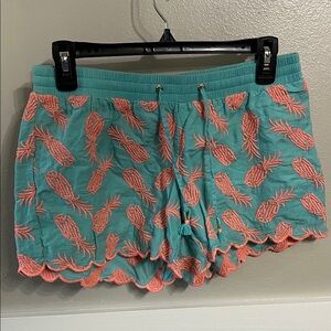 Lilly Pulitzer Aqua and Peach Baybreeze shorts Sz am